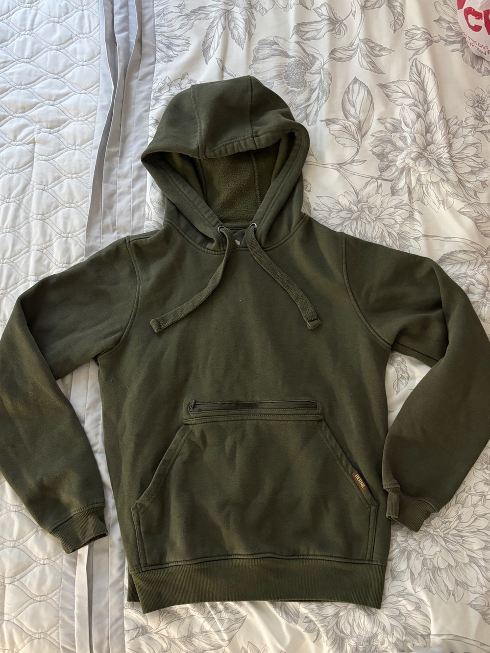 Olive Green Hoodie Pullover Sweater